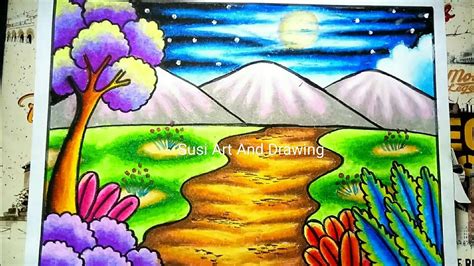 79 lukisan pemandangan alam yang mudah digambar dengan crayon. Gambar Pemandangan - Moa Gambar