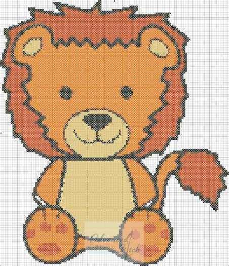 Larger cover pic in zip file. Lion Cartoon Cross Stitch Pattern | Advanced Cross Stitch