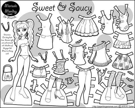 You can come up with other outfits and paint them yourself. A-Printable-Paper-Doll-Coloring-Pages-With-Clothes-For ...