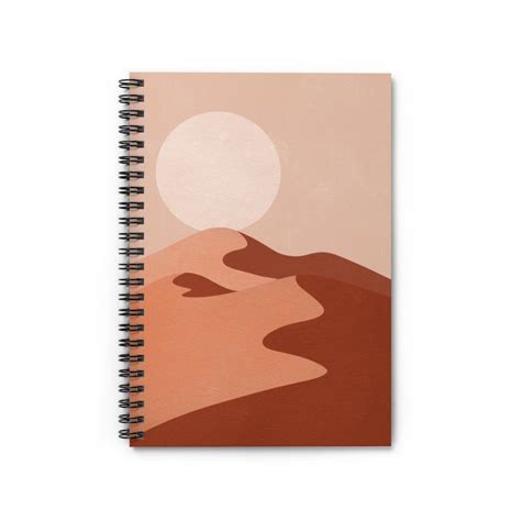 desert-sand-dune-moon-spiral-notebook,-spiral-notebook,-geometric-print,-notebook,-custom