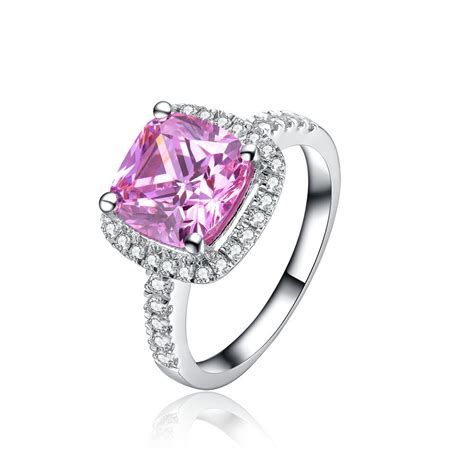 All our rings are available for sale & delivery in nigeria. 2 Carat Genuine White Gold Pink Cushion Cut Wonderful ...