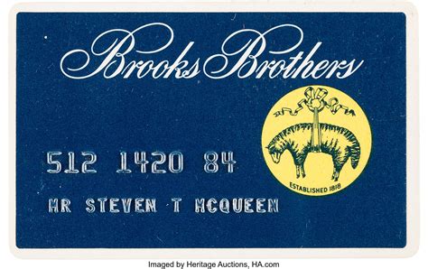 Find coupons & promo codes to save even more. A Steve McQueen 'Brooks Brothers' Credit Card.... Movie/TV | Lot #89077 | Heritage Auctions