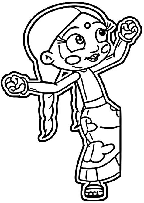 Printable coloring just dance coloring pages. Chutki Girl Dance Coloring Page