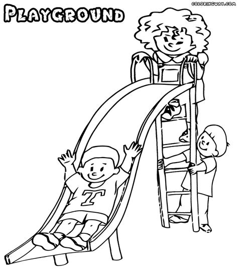 Playground coloring page from amusements parks category. Playground Coloring Pages - Coloring Pages For Children