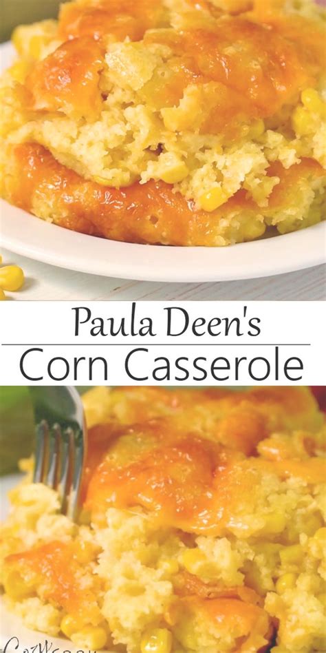 She is always making recipes that are full of butter, sugar & chocolate, and doesn't she say those are her major food groups or something? This easy corn casserole recipe from Paula Deen requires a ...