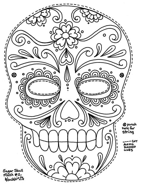 But you would look extraordinary only when the leaves are colored bright green, the flowers. simple sugar skull coloring pages - 9 - t - Free Printable ...