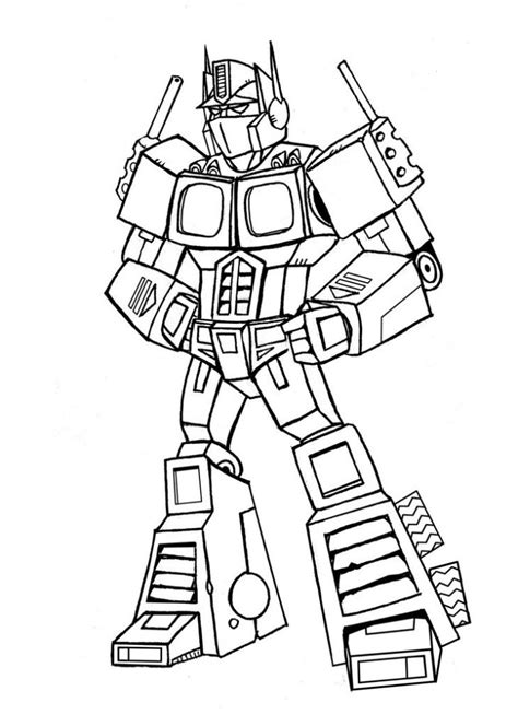 This transformer coloring page shows a big transformer challenging a comparative smaller auto bot. Optimus Prime Coloring Pages - Best Coloring Pages For Kids