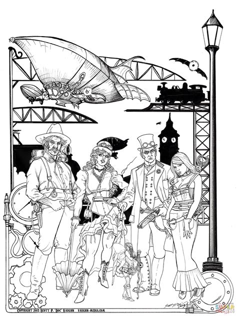 We would like to show you a description here but the site won't allow us. Steampunk personages met een luchtschip erachter ...