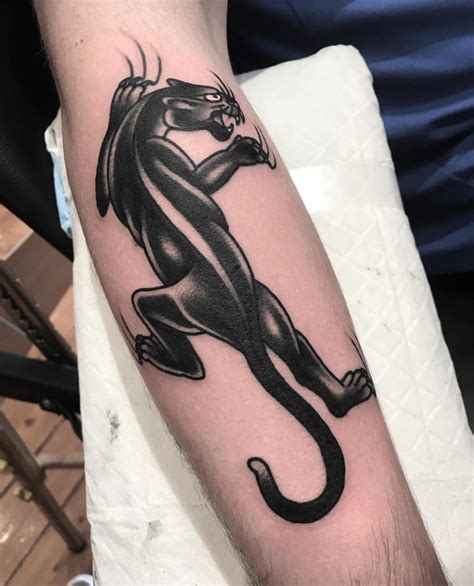 See more ideas about panther tattoo, traditional panther tattoo, tattoos. Traditional Crawling Panther on my arm done by Tim Regard ...