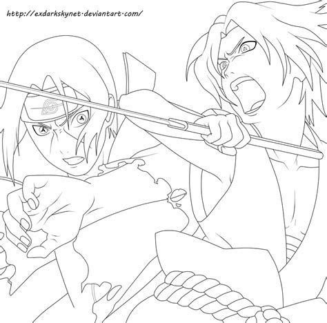 Find more coloring pages online for kids and adults of coloring pages anime naruto and sasuke1345 coloring pages to print. Sasuke vs Itachi by ExDarkSkynet on DeviantArt
