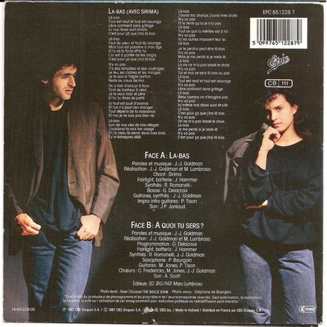 3.5 out of 5 stars 3. La-bas /(intro) a quoi tu sers? by Sirima Et Jean Jacques Goldman, SP with yvandimarco - Ref ...