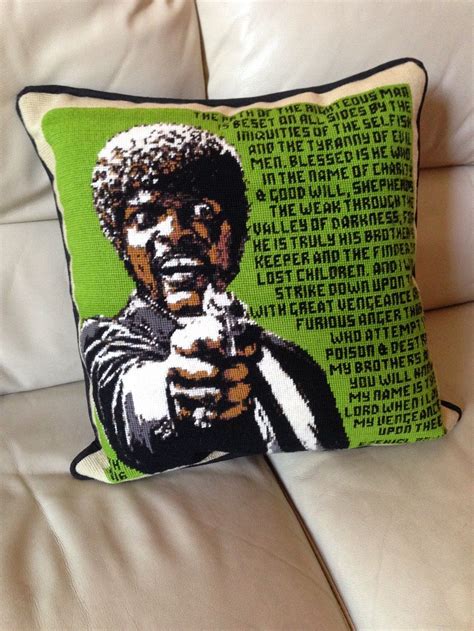 What is a quote from pulp fiction? Pulp Fiction - inspired Jules Ezekiel wool embroidered ...