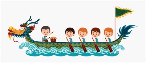 Chinese dragon boat race festival with rice dumplings, cute character design happy dragon boat festival on background greeting card vector illustration.translation: Dragon Boat Race Clipart , Free Transparent Clipart ...