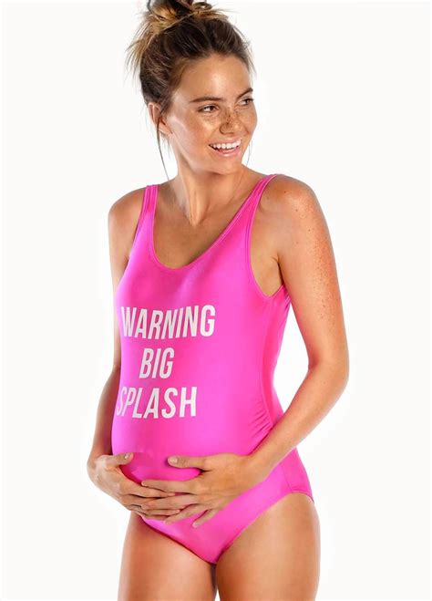 Bath rings may give parents a false sense of security, so parents may possibly pay less attention to their baby than if they were in the bath. Warning Big Splash Maternity Swimsuit in Fuchsia by Mamagama