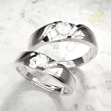Cincin kawin batik adalah cincin kawin spesial dari v&co jewellery dengan desain batik khas nusantara. Cincin Kawin Berlian Emas Putih - MACB045 - Kimfook Jewelry | Cincin Nikah