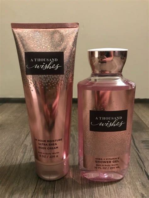 I wasn't sure why did people decide on this color or maybe they had an extended valentines day. a thousand wishes bodycream & shower gel | Bath and body ...