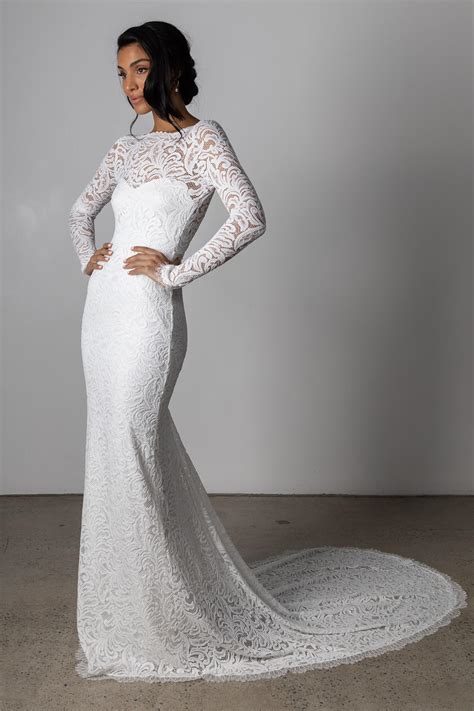 Check out our lace wedding dress selection for the very best in unique or custom, handmade pieces from our dresses shops. Orla Gown | Low Back Wedding Dress | Grace Loves Lace