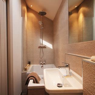 Modern ensuite bathrooms window in shower small bathroom grey. Narrow Ensuite: Ideas & Photos | Houzz AU