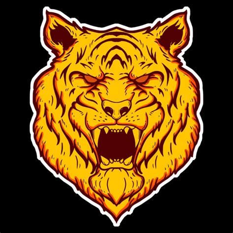 Kartun harimau domain publik vektor. Gambar Kartun Kepala Harimau - Gambar Kartun