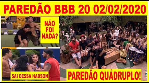 Vote em todos os paredões do bbb21 e escolha quem você quer que seja o grande campeão. BBB20 PAREDÃO QUÁDRUPLO BBB 20 | QUEM VOTOU EM QUEM ...