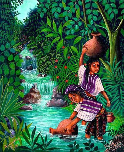 Por las mañanas en la primera emisión de @enfoquenoticias 100.1fm 1000am. En el rio. Mario Gonzalez Chavajay. Pintura de Guatemala ...