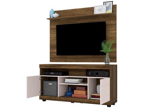 Melhor combinação para os amantes de tv, o conjunto de rack com painel deixa seu cotidiano mais prático e sua sala mais completa! Rack com Painel para TV até 47" 2 Portas Colibri Móveis 5.016.A0.472A.2