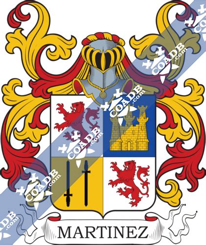 Learn about the history of this surname and heraldry from our database and online image library. Martinez Family Crest, Coat of Arms and Name History