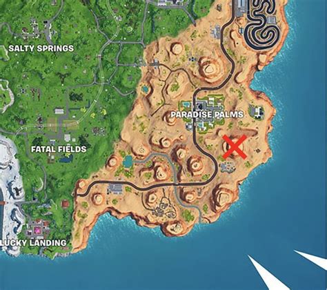 For this one, just head south east of paradise palms on top of a mountain that has some cactus and dinosaur bones! Fortnite Fortbyte 81: Accessible in the daytime near a ...