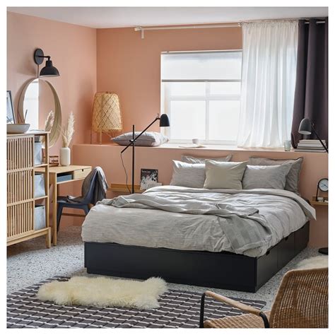 Nordli bed frame is more than a comfortable bed. NORDLI Rama łóżka z szufladami - antracyt - IKEA