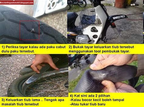 Cara menambal knalpot bocor tanpa dilas yang selanjutnya adalah dengan mengaplikasikan lem merek dextone plastic steel. Fire Starting Automobil: Tip Tayar Motorsikal Pancit