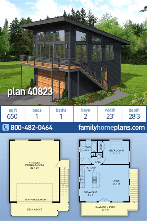 Browse cool 2 bedroom garage apartment plans today! Modern Style 2 Car Garage Apartment Plan Number 40823 with ...