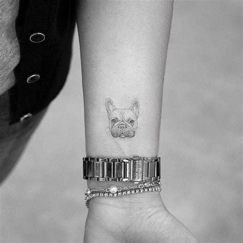 Cute frenchie with bunny ears in black & white logo. The 15 Most Fabulous French Bulldog Tattoo Ideas | Page 2 ...