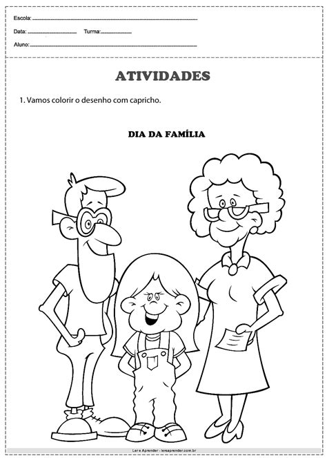 Atividades dia da escola para educação infantil em pdf. Atividade Dia da Família - Educação Infantil - Ler e Aprender