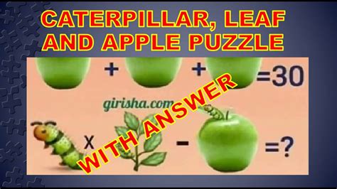 Logic caterpillar apple leave picture puzzle viral. Caterpillar Apple Leaf Puzzle Solution - YouTube