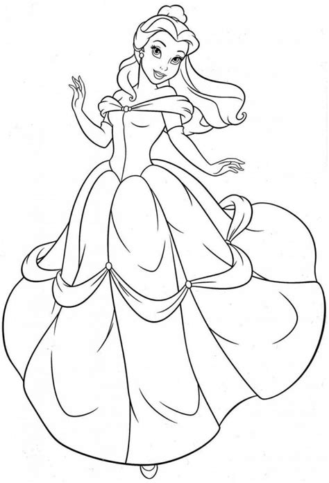 Disney prinsessen kleurplaat afbeelding disney princess coloring. Kleurplaat Disney Prinses Belle