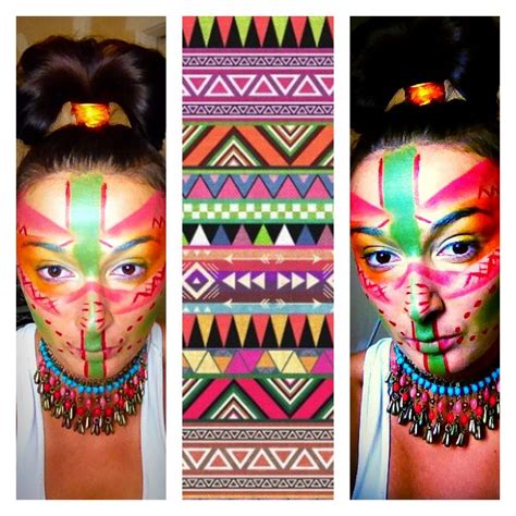 Great halloween makeup, crazy special fx blog, name brand special fx makeup. Neon Tribal makeup | Tribal makeup, Halloween makeup, Makeup