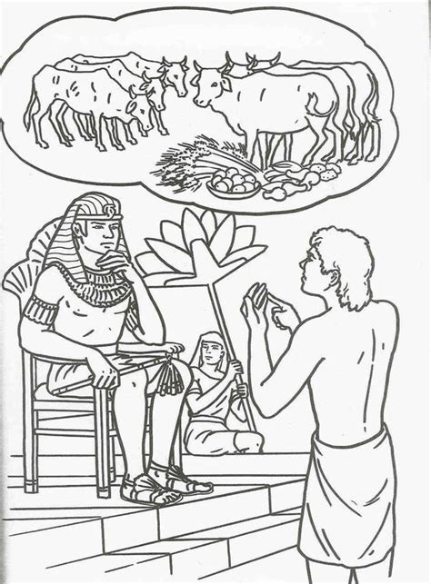 This fun bible colouring page shows pharaoh surprised by the plague of frogs which god sent to egypt. Joseph's Dreams Coloring Page | Sunday school coloring ...