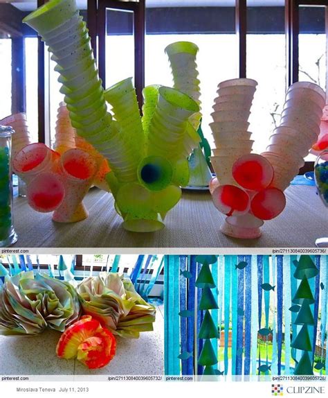 The things you can find under the sea that starts with m, one is marlin. Under the Sea Theme ; coral made from cups | Adult-Only ...