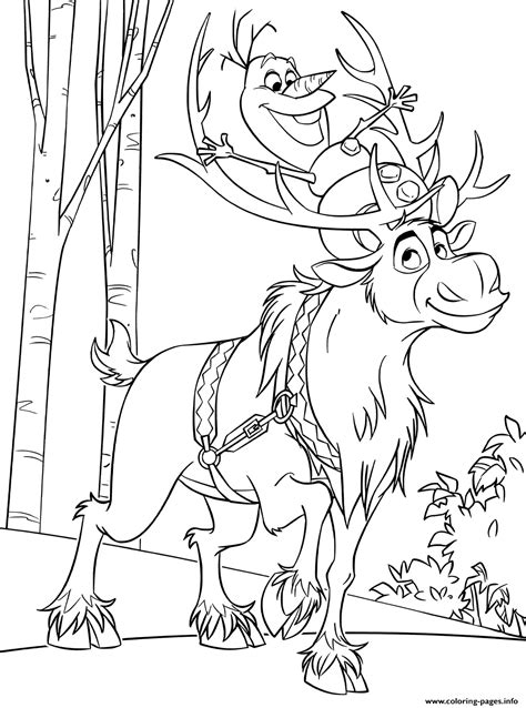 You can now print this beautiful baby sven and young kristoff with troll colouring page coloring page or color online for free. Snowman Olaf And Sven Reindeer Coloring Pages Printable