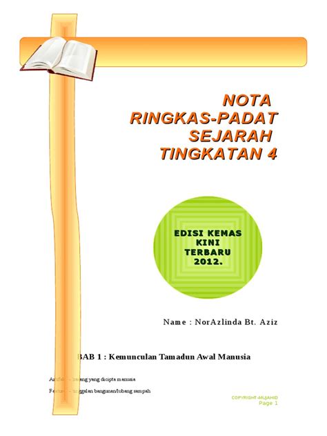 Panduan buat pelajar tingkatan 4 yang ingin mendapatkan nota ringkas sejarah untuk persediaan peperiksaan dan mengulangkaji mata pelajaran sejarah. Nota Ringkas Dan Padat Sejarah Tingkatan 4 SPM