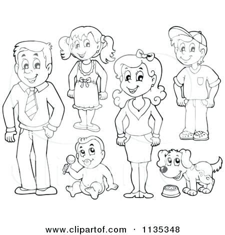 Color pages of grandmother, grandfather, father, mother, brothers and sisters. Family Members Coloring Pages at GetColorings.com | Free ...