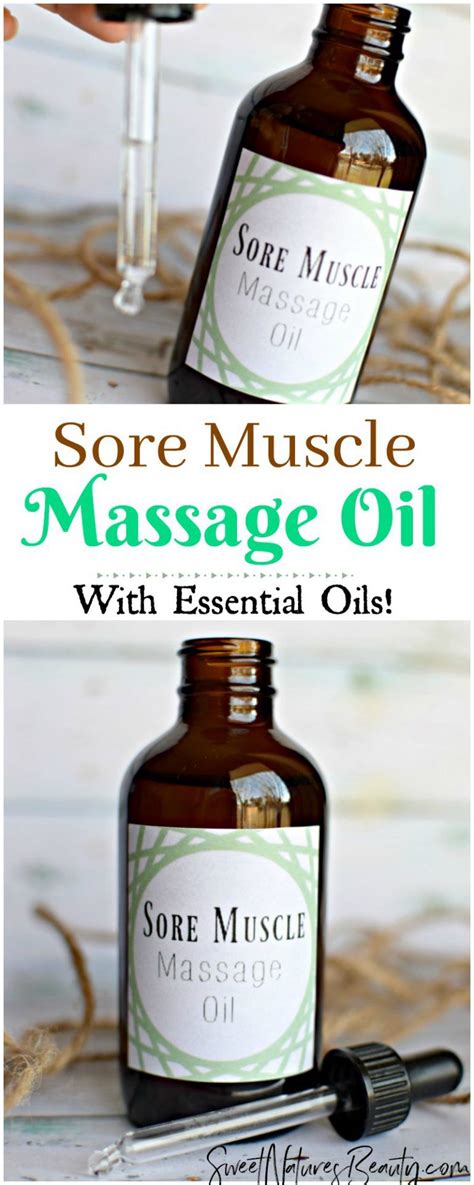 1/4 cup jojoba oil (or carrier oil of choice) 2 oz glass bottle; Sore Muscle Massage Oil with Essential Oils | Recipe ...