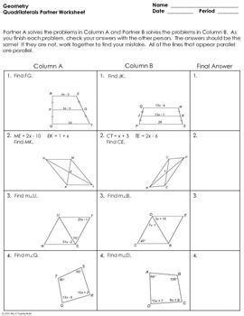 Quadrilaterals are polygons with 4 sides and 4 vertices. Answer Key Special Parallelograms Worksheet Answers ...