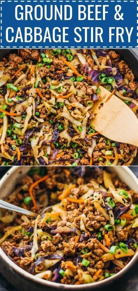 This is a super fast and easy stir fry dinner with ground ...