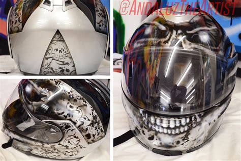Find great deals on ebay for military helmets motorcycle. Skull Themed Motorcycle Helmet Customized and Painted by ...