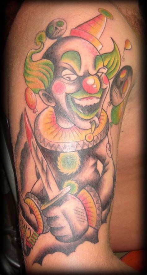 Maybe you would like to learn more about one of these? Bloody Dagger Evil Clown tattoo | Best Tattoo Ideas Gallery