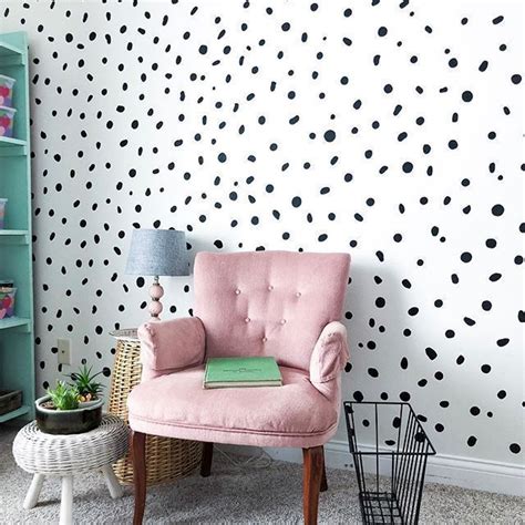 Diy faux wallpaper accent wall statement wall diy wallpaper. H.Prall Co. in 2020 | Accent wall bedroom, Polka dot ...