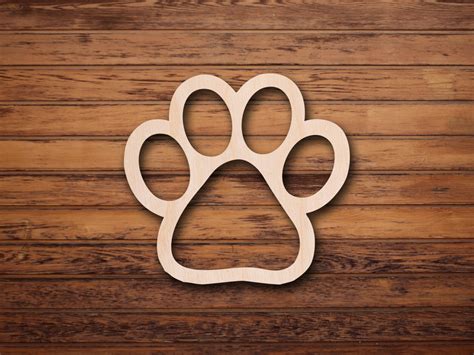Paw Prints Laser Cut Unfinished Wood Cutout Shapes Measured | Etsy