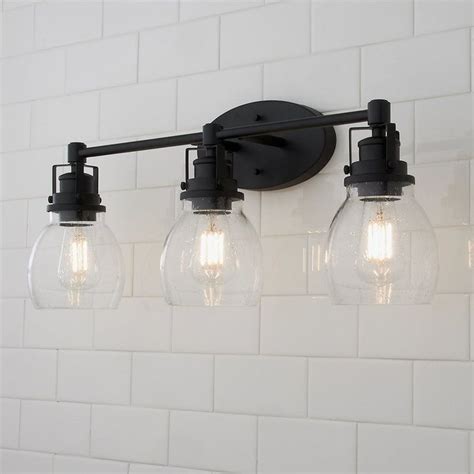 Any one of our glass vanities will. Soft Seeded Vanity Light - 3 Light | Bathroom light ...