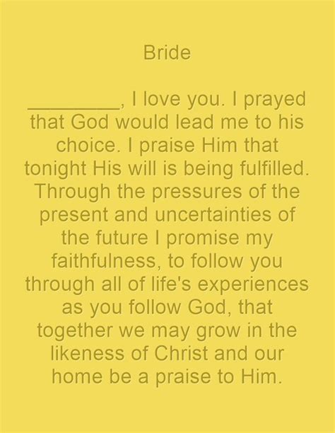 Christian vows are very romantic although they are also quite long. Christian Wedding Vows Bride I love you I | Christian ...